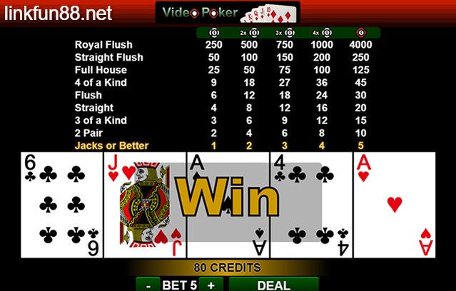 Tính toán tạo các thế bài mạnh trong những biến thể Video Poker Fun88