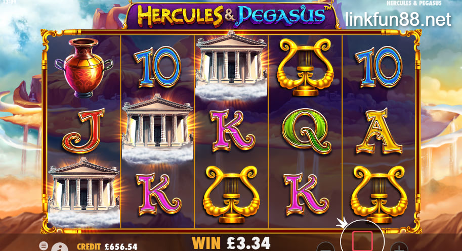 Giao diện chơi game Hercules & Pegasus Slot tại Fun88